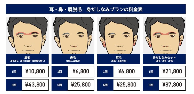 ゴリラクリニック身だしなみプラン（耳鼻眉脱毛）