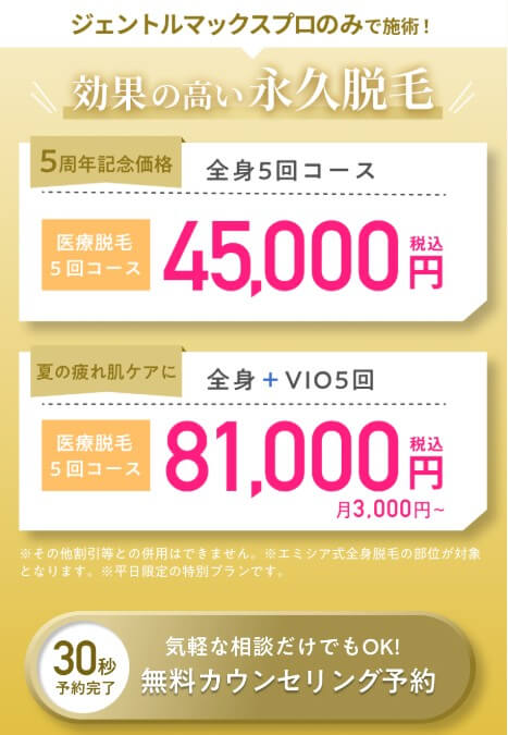 エミシアクリニックキャンペーン