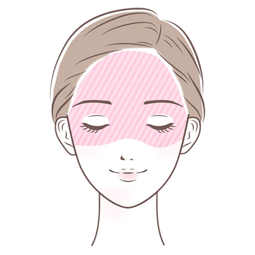 リバイタライズ アイリフトの額・上まぶた・下まぶた・目尻の施術範囲を示したイラスト